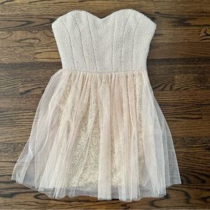 Mustard Seed Small Sequin and Tulle Strapless Sweetheart Dress